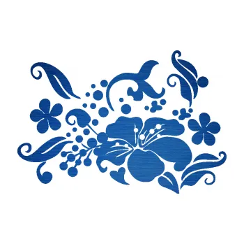 Samolepící dekorace SAMOLEPKA Květina dekor 024 levá (65 - škrábaný kov modrý) NA AUTO, NÁLEPKA, FÓLIE, POLEP, TUNING, VLASTNÍ TEXT, TISK, AUTOSAMOLEPKY.cz, POLEPY, OBRÁZEK, LOGO, SAMOLEPKY