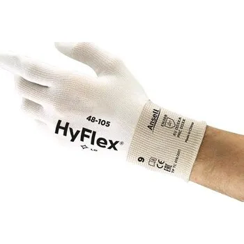 Pracovní rukavice Povrstvené rukavice ANSELL HYFLEX 48-105, bílé, vel. 6