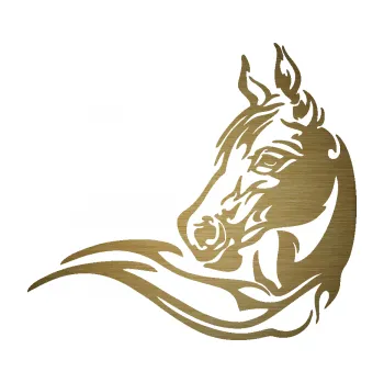 Samolepící dekorace SAMOLEPKA Kůň 085 levá (64 - škrábaný kov zlatý) NA AUTO, NÁLEPKA, FÓLIE, POLEP, TUNING, VLASTNÍ TEXT, TISK, AUTOSAMOLEPKY.cz, POLEPY, OBRÁZEK, LOGO, SAMOLEPKY