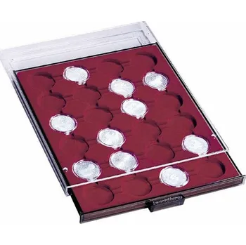 Obal pro sběratelský předmět Leuchtturm MB - box, 63 políček na CAPS 19 kouřová