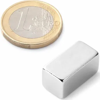 Dekorativní magnet SOLLAU Neodymový magnet hranol 20x10x10 mm, N38, poniklovaný