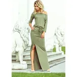 Glara Dámské dlouhé šaty s rozparkem 688627