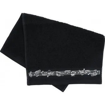 Ručník s tkaným hudebním okrajem noty v černé barvě 30 x 50 cm