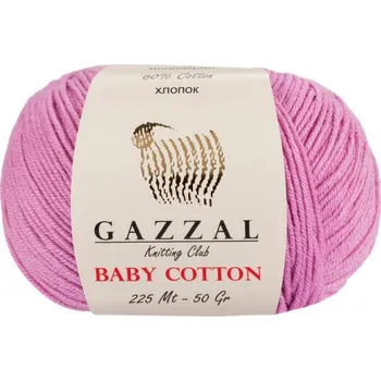 Příze Příze Baby Cotton Gazzal 3422 fialovorůžová Gazzal