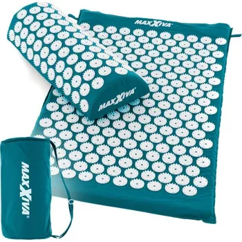 Masážní přístroj Masážní akupresurní podložka s polštářkem a přenosnou taškou, 75x42 cm, petrolejová