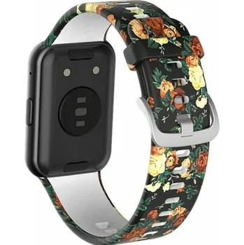 Příslušenství k chytrým hodinkám eses Silikonový řemínek pro Huawei Watch Fit a Huawei Watch Fit New - Vzorovaný, květinový