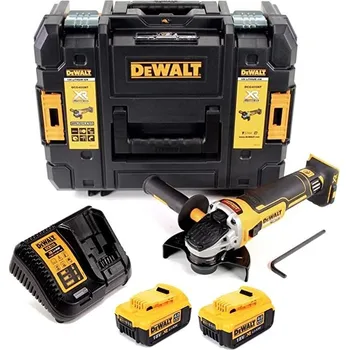 DCG405M2 DeWALT Aku bezuhlíková úhlová bruska 18V 2x 4.0 Ah Li-Ion,v kufru TSTAK
