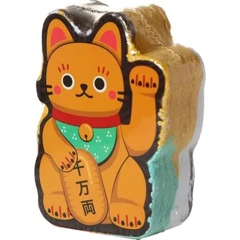 Koupelnová předložka Stlačený cestovní ručník v tabletě s kočkou Maneki Neko Barva: černá