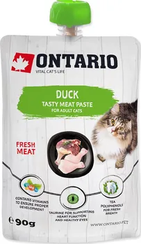Pamlsek pro kočku Ontario Duck Fresh Meat Paste 90 g