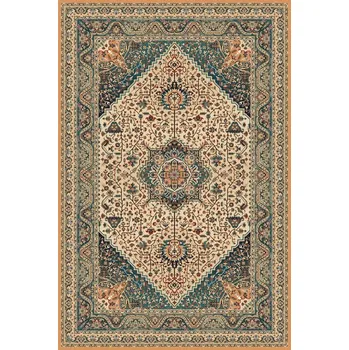 Koberec Kusový koberec vlněný Agnella Isfahan Aretuza Měděný Béžový Zelený Rozměr: 133x180 cm