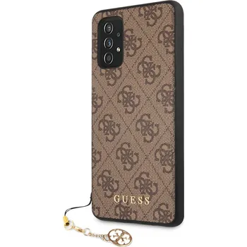Pouzdro na mobilní telefon Recenze Guess 4G Charms pro Samsung Galaxy A52 hnědé