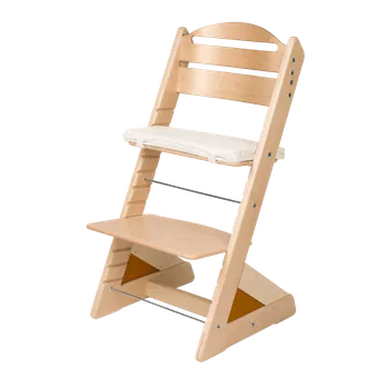 Jídelní židlička Jitro Dětská rostoucí židle Plus Buk Hnědý klín + lněný