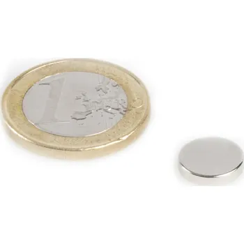 Dekorativní magnet Magnet neodymový NdFeB kulatý průměr 10 mm, výška 2 mm
