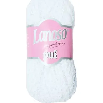 Příze Příze Polar Puf 955 bílá Lanoso