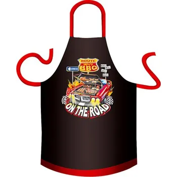 Kuchyňská zástěra Bavlněná zástěra BBQ na cestě