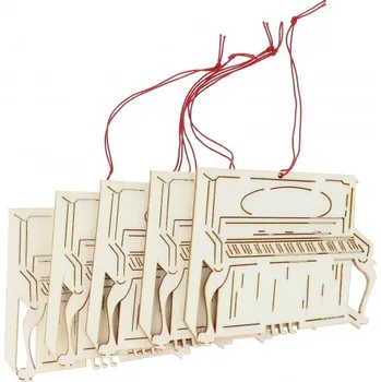 Dřevěná ozdoba na stromeček - klavír