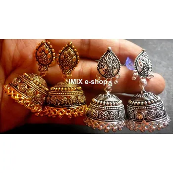 Náušnice Originální Bollywood náušnice č.03 - Zlatá