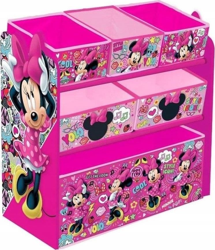 50 x 50 x 40 cm PP/cartón Rosa ARDITEX Minnie Mouse Conjunto Mesa Plegable y reposapiés Cubo de almacenaje 