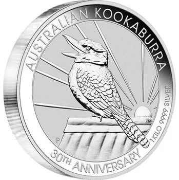 Stříbrná mince 1 kg Australian Kookaburra (Ledňáček) 2020 30.výročí (1990-2020)
