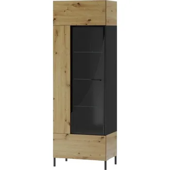 Vinotéka Casarredo Vitrína LUCAS 10 1-dveřová, dub artisan/černá mat