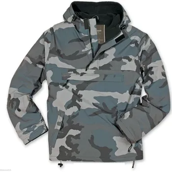 Pánská větrovka Bunda Windbreaker night camo (Praktická zateplená bunda do nepříznivého počasí zhotovená z prodyšného avšak zároveň vodoodpudivého a větruodolného materiálu, s oblékáním přes hlavu a zapínáním na zip krytý légou zajištěnou suchým zipem. )