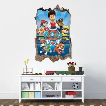 Samolepící dekorace Dekorační nálepka na zeď Paw Patrol 3D 47x73cm