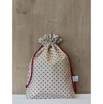 Sáček na potraviny Wrap Up Látkový pytlík na chleba červené puntíky 30 x 24 cm 1 ks