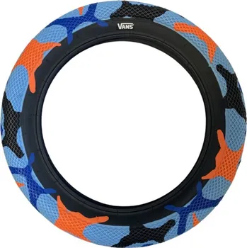 Plášť na kolo BMX plášť Cult VANS 16" maskáč modrá/oranžová/černá 16 x 2.30"