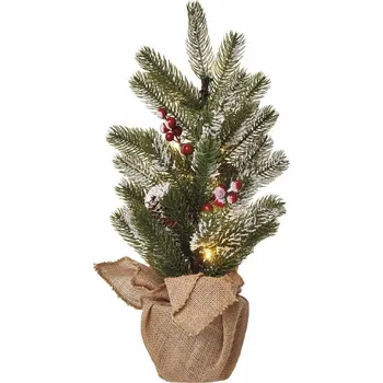 Vánoční dekorace LED dekorace EMOS 20 LED vánoční stromek zasněžený, 52 cm