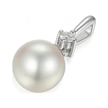 Přívěsek Luxusní přívěsek Morgan, žluté zlato a sladkovodní perla Materiál šperku: Bílé zlato