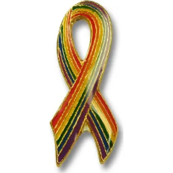 Odznak (pins) 25mm duhová vlajka LGBT Stuha vertikální - barevný