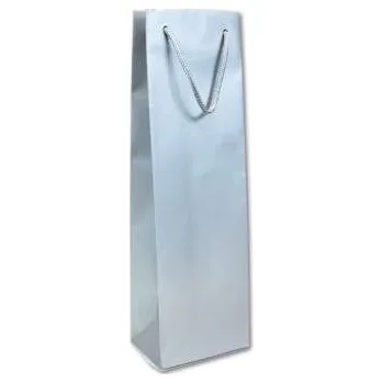 Dárková taška Dárková taška - na víno, stříbrná, 1 ks