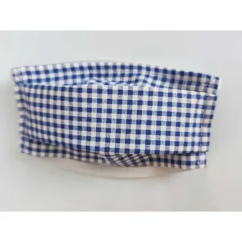 rouška Dětská rouška na obličej bavlněná pro děti 0-5 let kostkovaná modrá