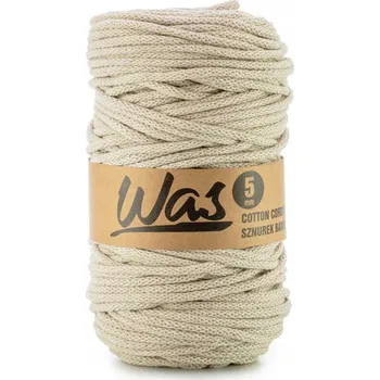 Nit Bavlněná šňůra 5mm, 100m, světle béžová 320