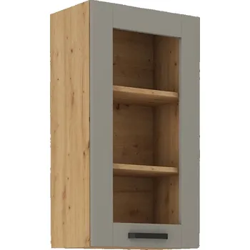 Kuchyňská skříňka Vysoká horní skříňka LUNNA SVĚTLE ŠEDÁ / ARTISAN 40 GS-90 1F