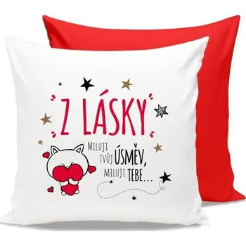 Dekorativní polštářek Dekorativní polštář s potiskem 30 x 30 cm Z lásky