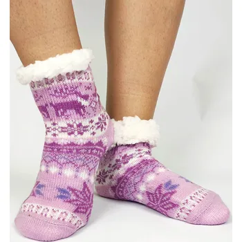 Dívčí oblečení Úžasné dětské teplé ponožky 20-01 fialové, Velikost 28-31