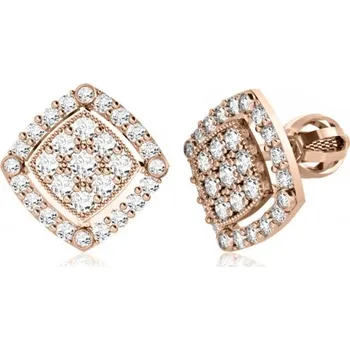 Náušnice Luxusní zlaté peckové náušnice se zirkony Kostka Materiál šperku: Růžové zlato