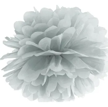 Svatební dekorace Pom Pom, 35cm, stříbrná