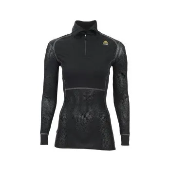 Dámské tričko Aclima WoolNet Polo W/Zip Women Jet Black černá L