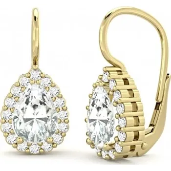 Náušnice Elegantní náušnice Lucy, žluté zlato se zirkony