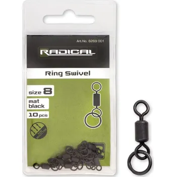 Radical obratlíky Ring Swivel mat black-vel.8-10ks