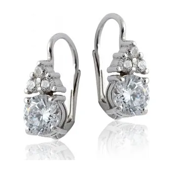 Náušnice Stříbrné náušnice čiré zirkony - VE168 (Stříbrné náušnice s čirými zirkony)