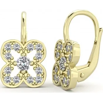 Náušnice Dívčí zlaté náušnice Addie osazené zirkony Materiál šperku: Žluté zlato, Barevné varianty zirkonů: Čirý zirkon