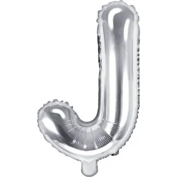 Balónek Fóliový balónek písmeno J, 35cm, stříbrná