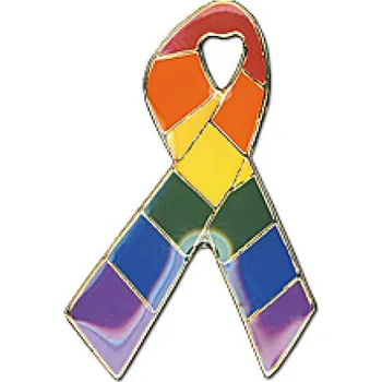 Odznak (pins) 19mm duhová vlajka LGBT Stuha - barevný