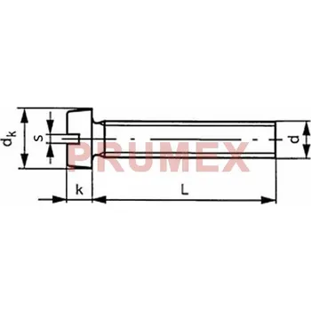 Šroub Šroub válcová hlava - drážka DIN 84 M5x55 nerez A2