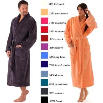 Dámský župan Pánský i dámský župan šál. límec Tampa 2149 - Vestis hořčicová M