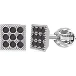 Couple, Moderní náušnice Romi II, bílé zlato s černými zirkony, 6680302-0-0-59