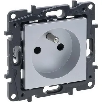 Elektrická zásuvka NILOÉ STEP ZÁSUVKA 2P+T HLINÍK LEGRAND 863331